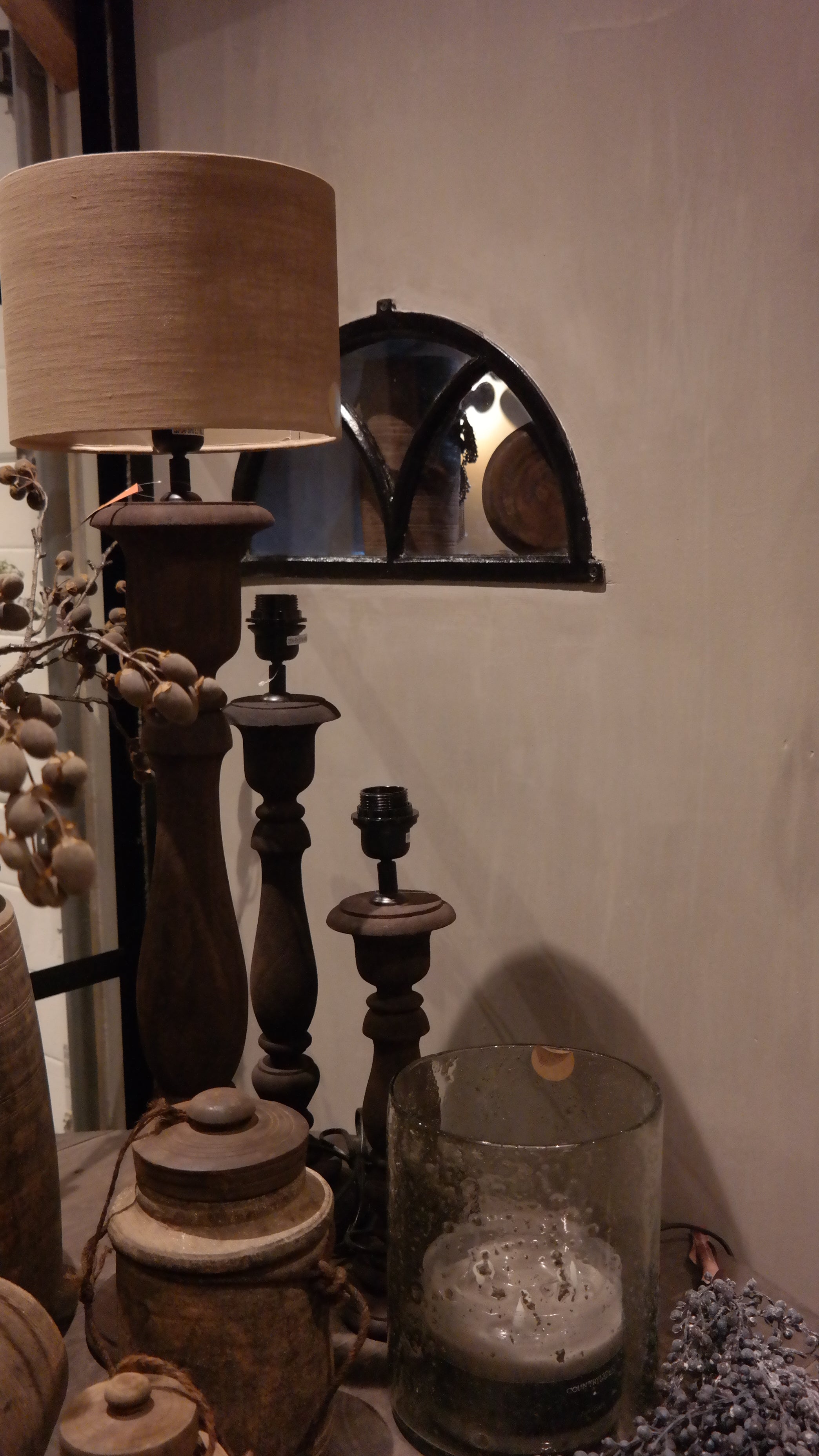 Tafellamp baluster dark brown - L