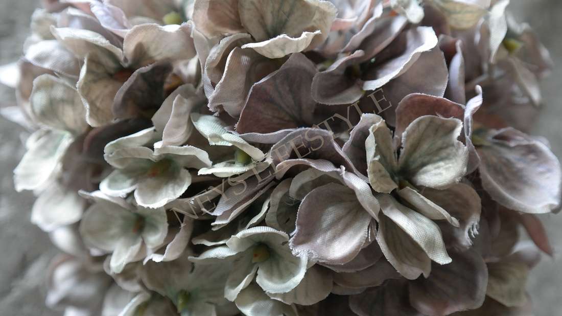 Bloem hortensia namaak - groen/grijs