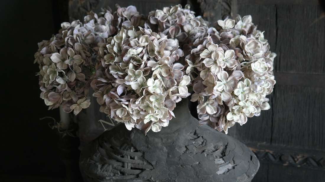 Bloem hortensia namaak - groen/grijs