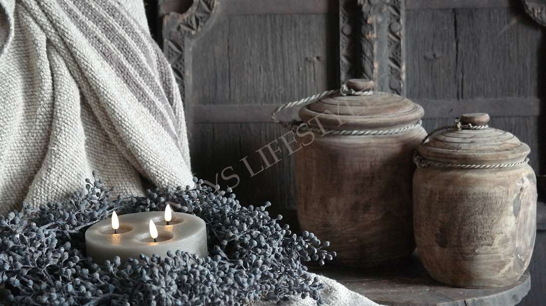 Pot met deksel hout Rian - S