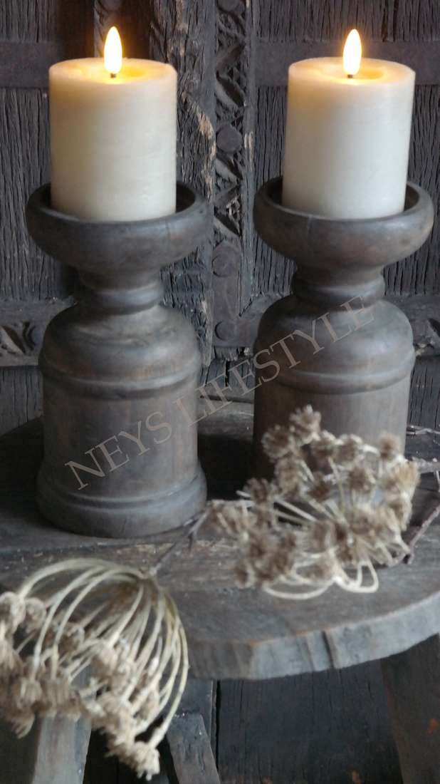 Kandelaar Lena hout - bruin
