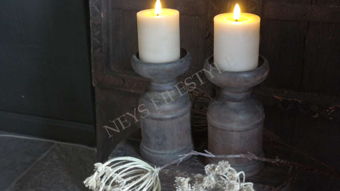 Kandelaar Lena hout - bruin