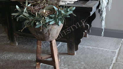 Vijzel op standaard-hout