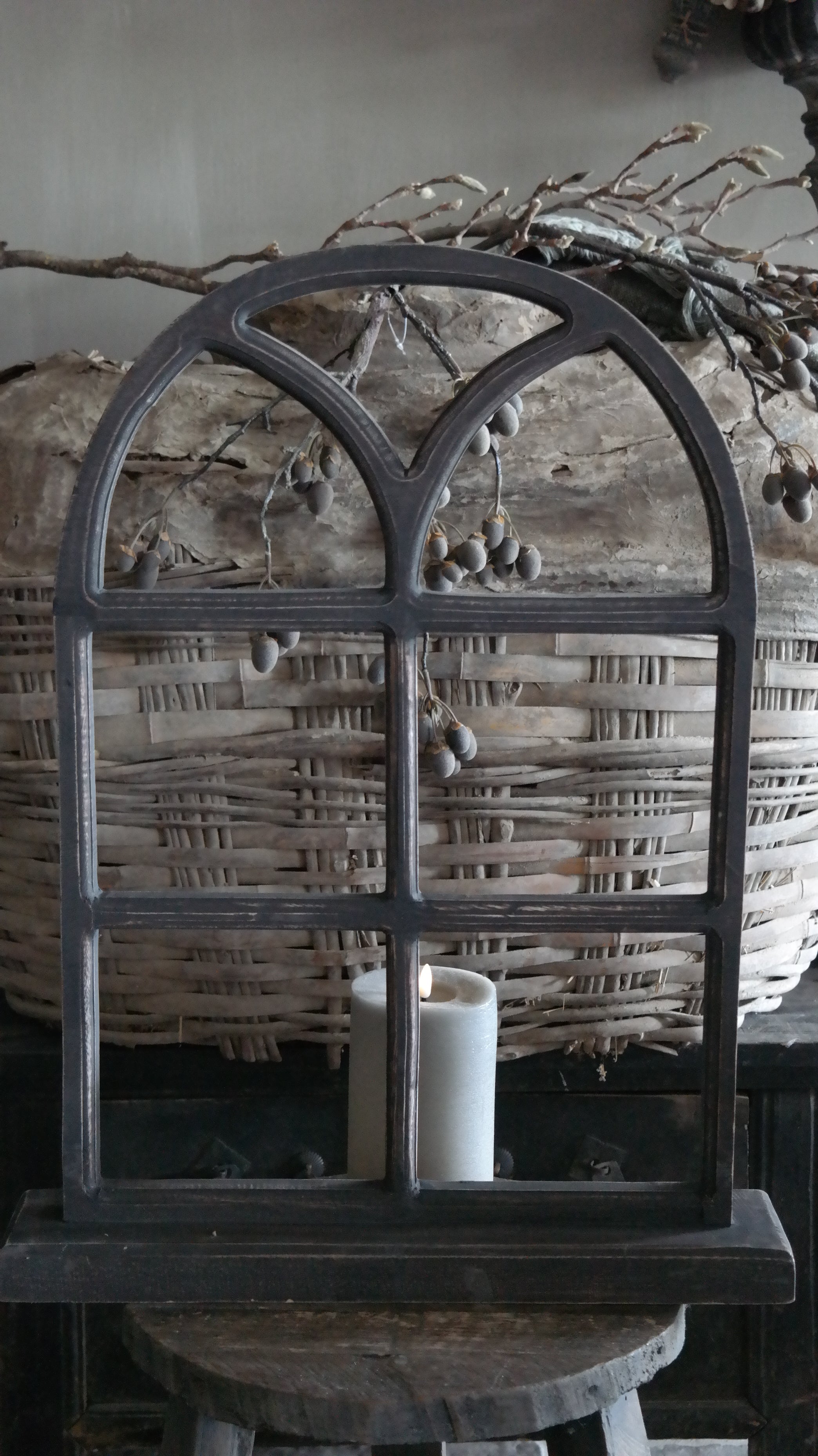 Raamwerk hout | grijs-bruin L