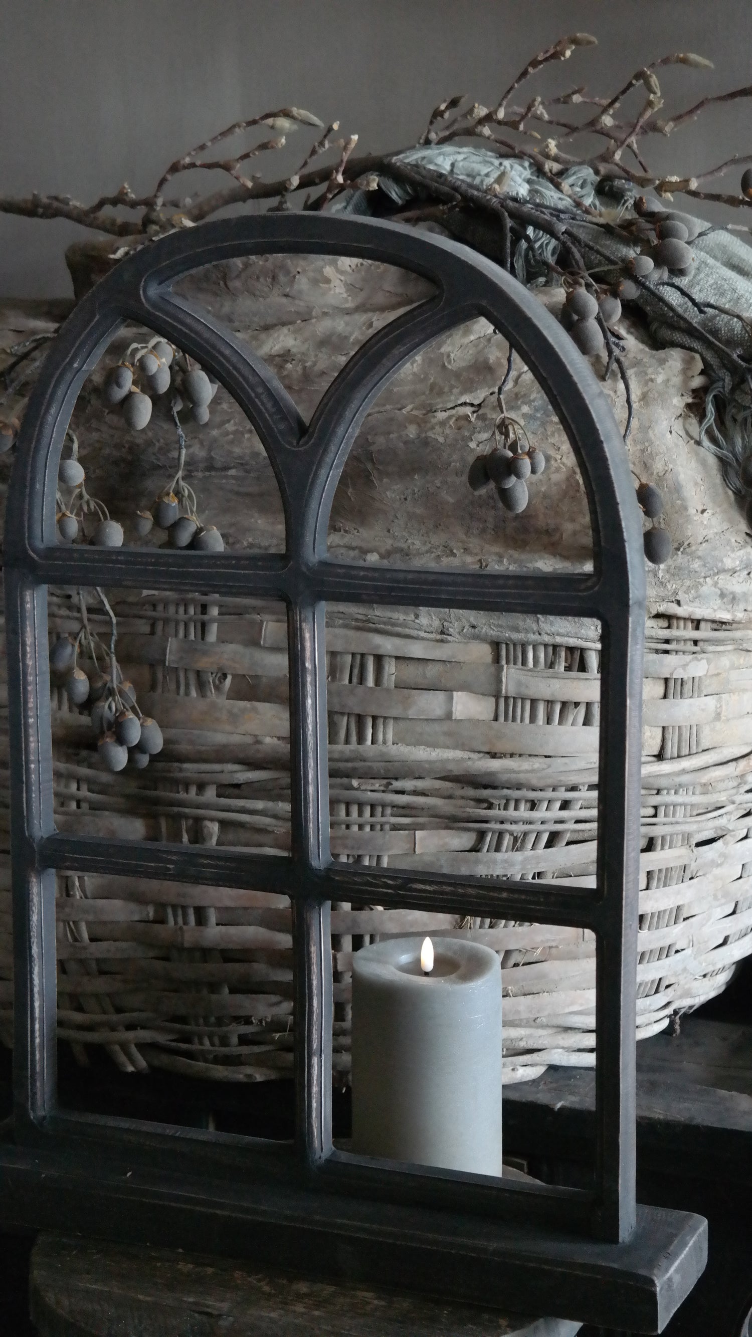 Raamwerk hout | grijs-bruin L