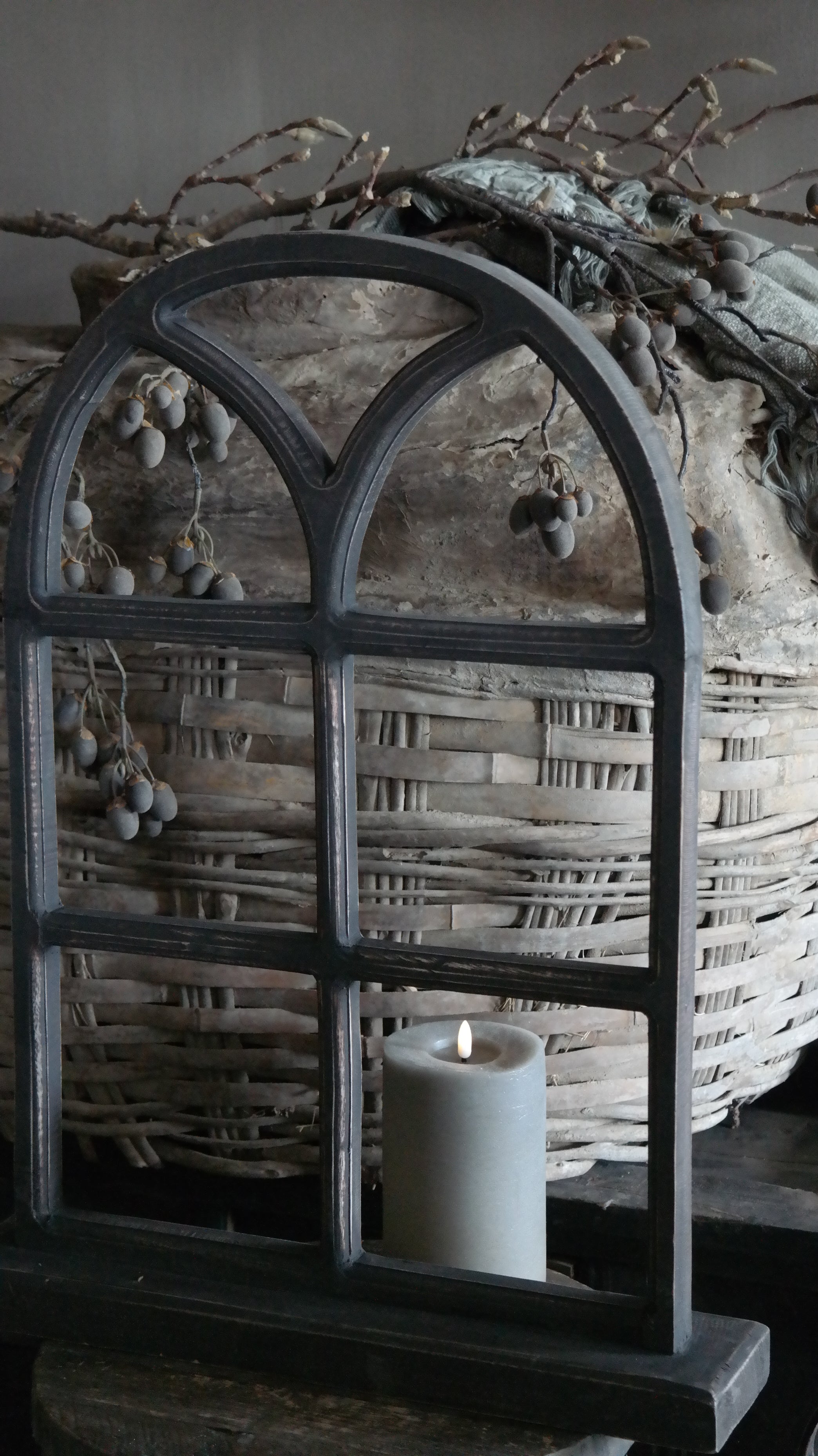 Raamwerk hout | grijs-bruin L