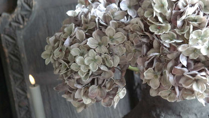 Bloem hortensia namaak - groen/grijs
