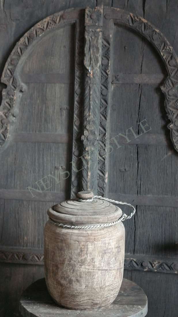 Pot met deksel hout Rian - L
