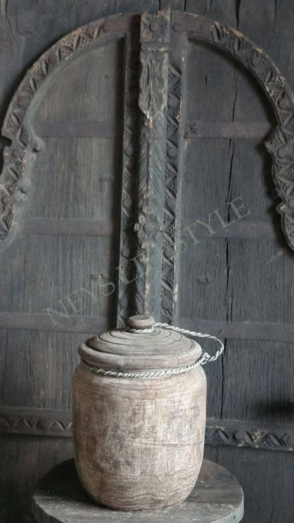 Pot met deksel hout Rian - L