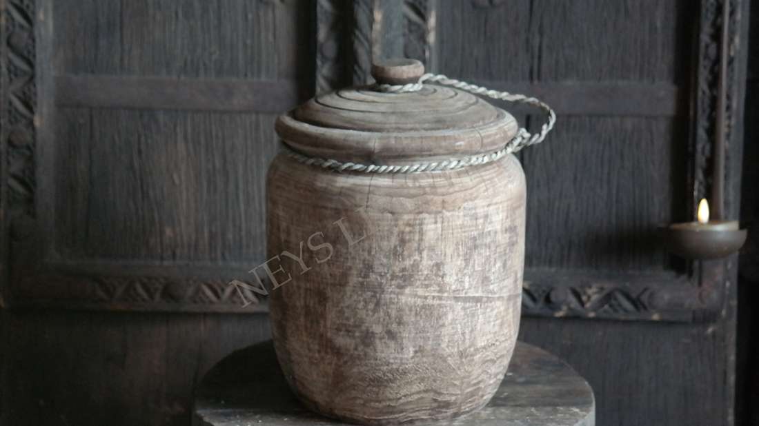 Pot met deksel hout Rian - L