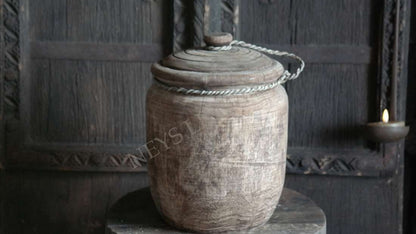 Pot met deksel hout Rian - L