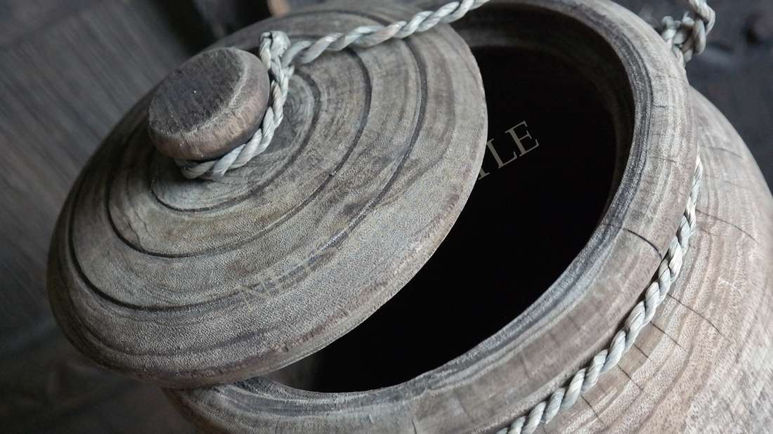 Pot met deksel hout Rian - S