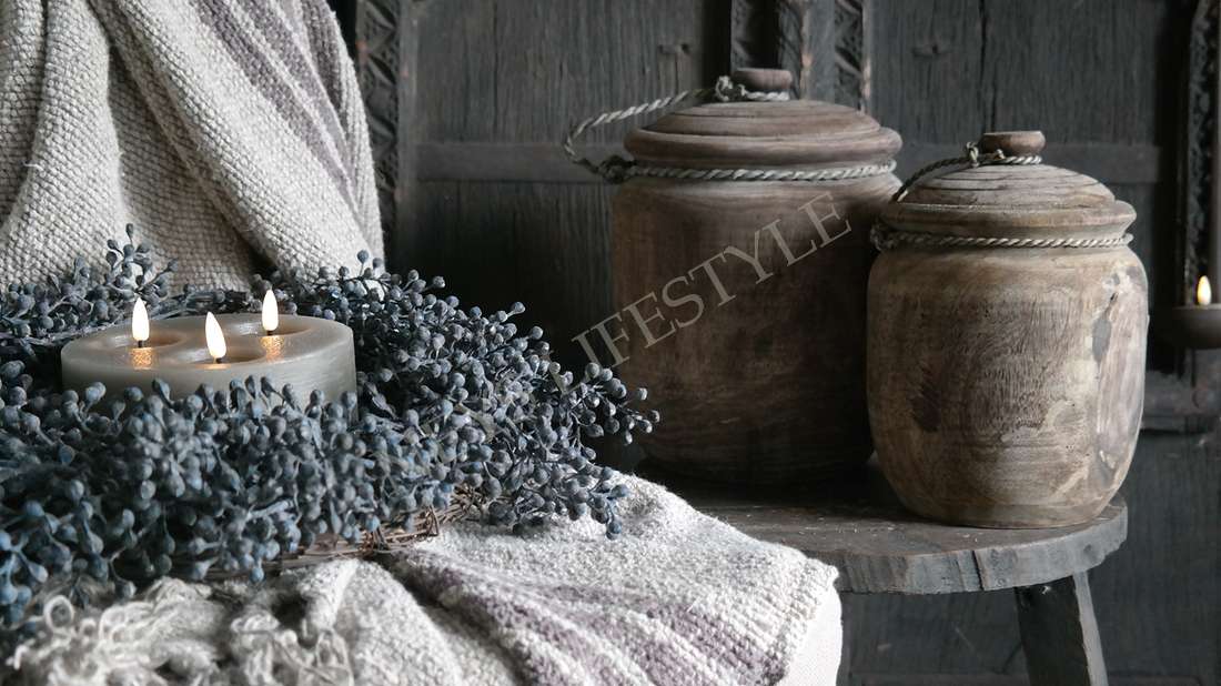 Pot met deksel hout Rian - S