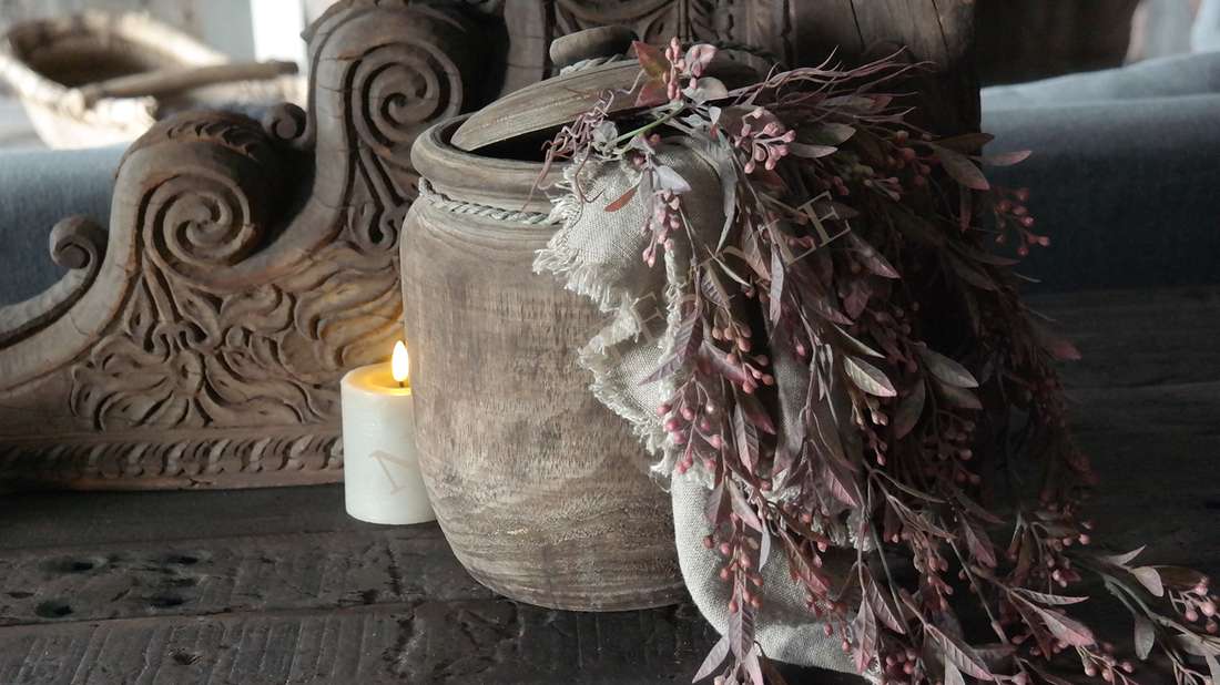 Pot met deksel hout Rian - S