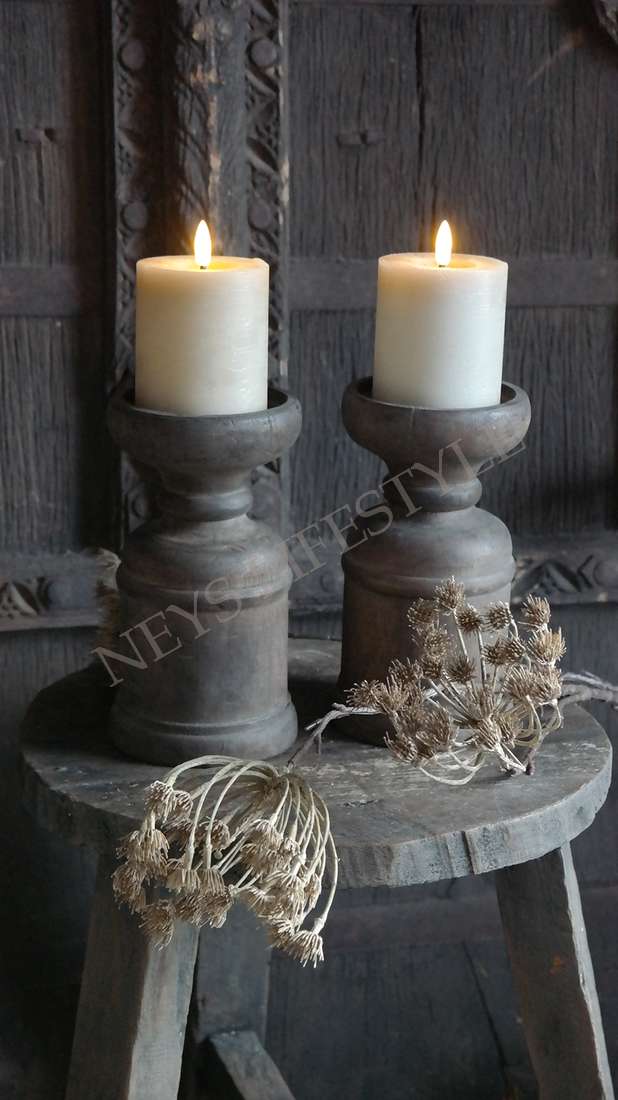 Kandelaar Lena hout - bruin