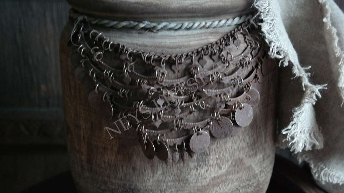 Kruik ketting - muntjes roest