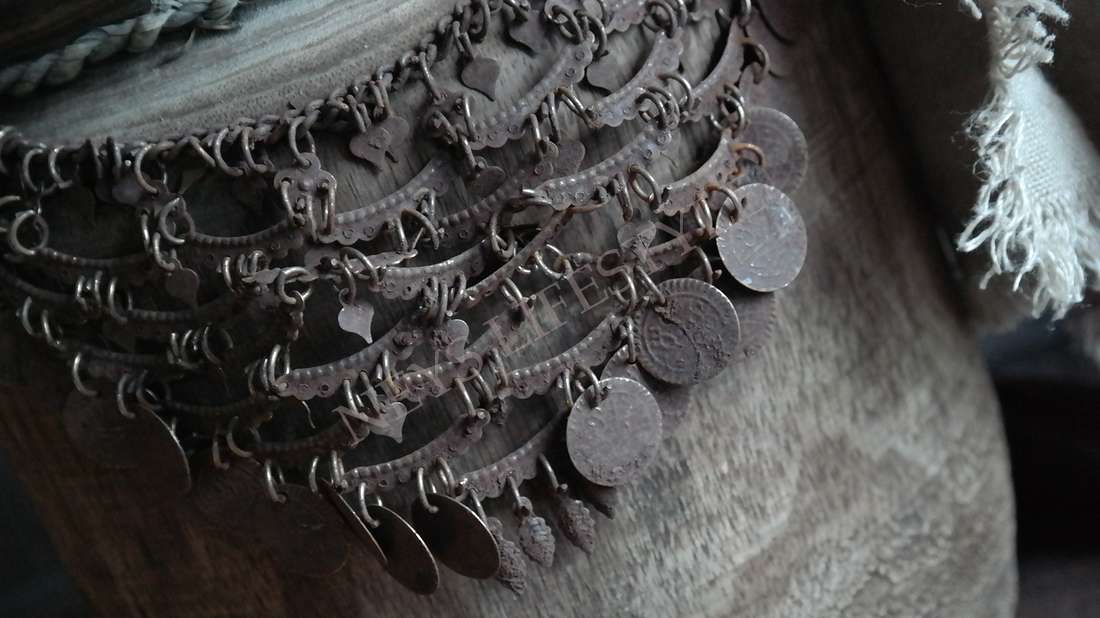 Kruik ketting - muntjes roest