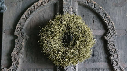 Ronde krans van natuurlijk mos, 30 cm, groen-bruin, De Hooyzolder