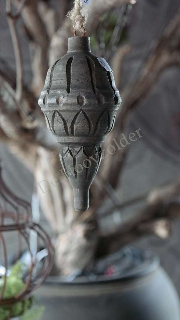 Luksa klos/hanger Carol, donkergrijs metalen decoratiehanger van De Hooyzolder