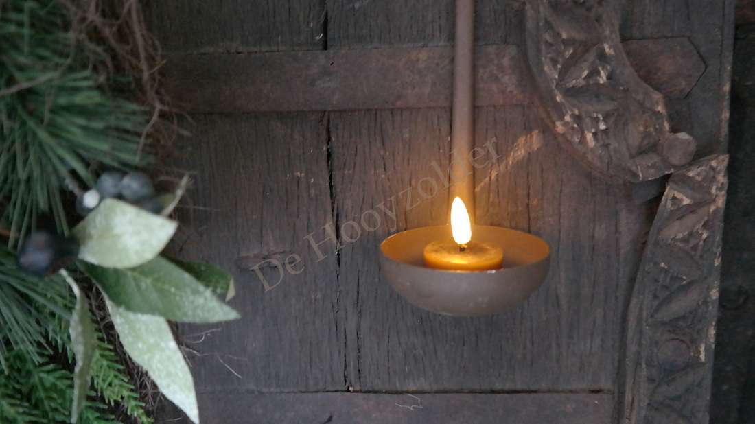 LED waxinelichtjes 2 stuks bruin, De Hooyzolder decoratie