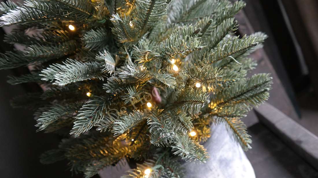 Kunstkerstboom Nordman real touch, 60 cm, De Hooyzolder, groen met warme LED-lichtjes