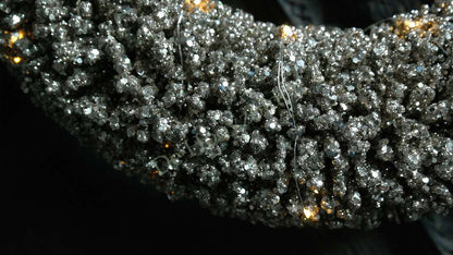 LED-krans met glitter goud, 40 cm, De Hooyzolder