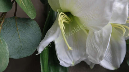 Boeket amaryllis wit - 83 cm, kunstplanten van De Hooyzolder