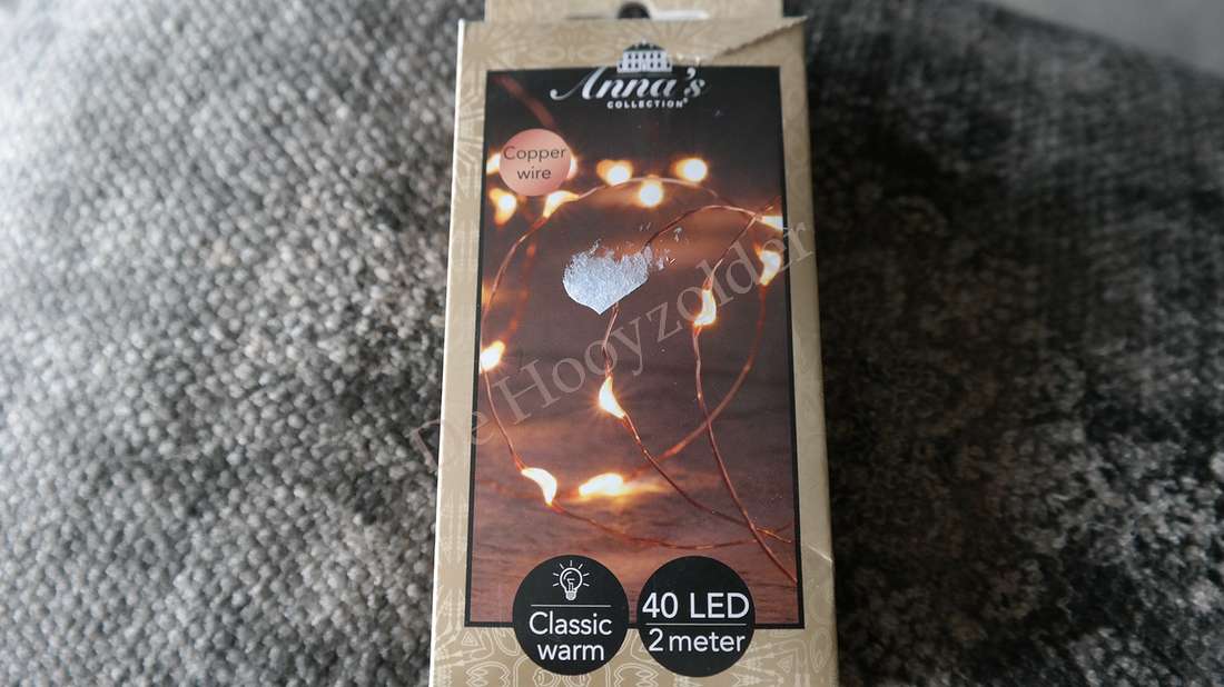 Koperdraad LED-lichtsnoer van De Hooyzolder, 2 meter, 40 LED, warmkleurig
